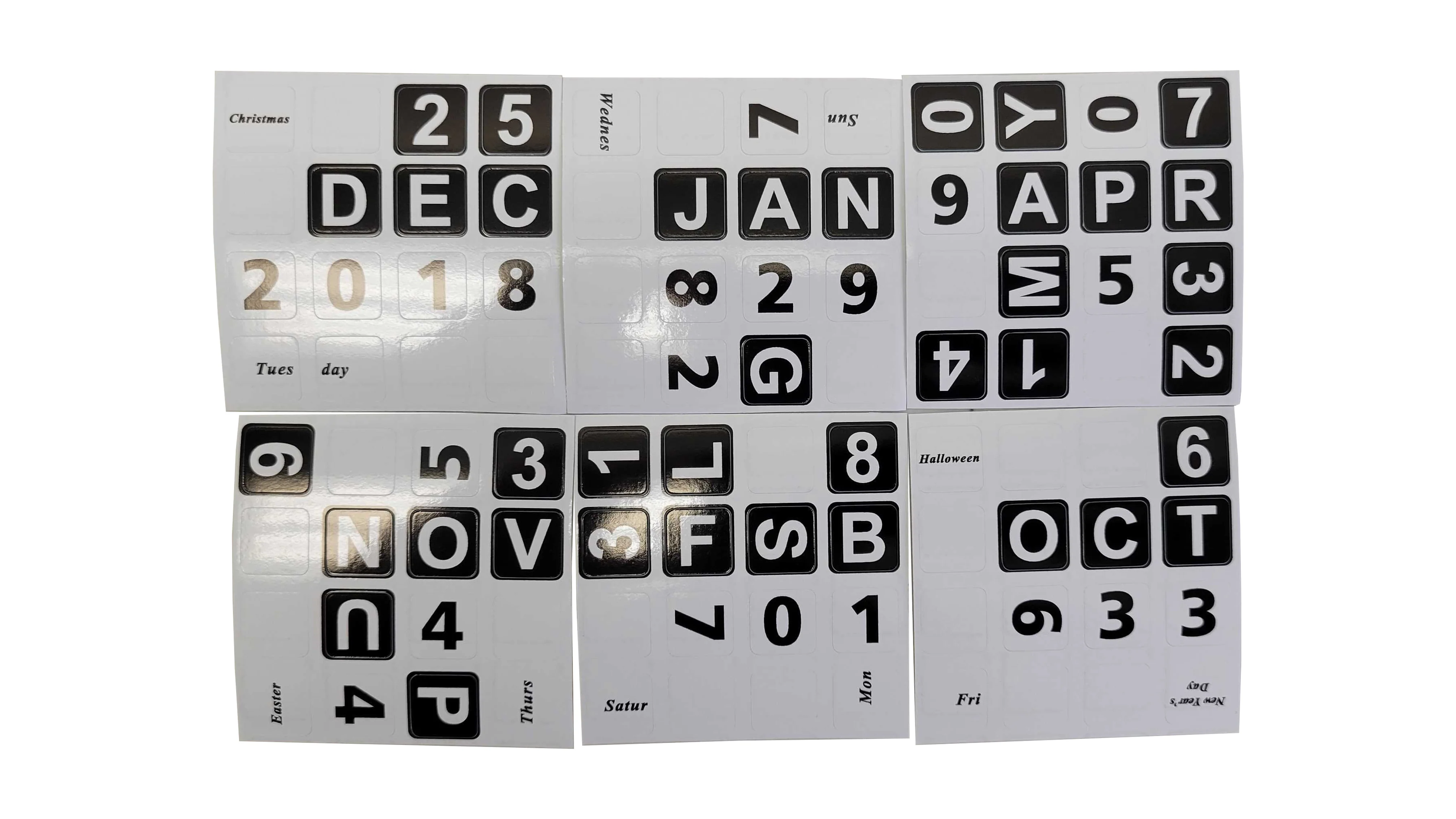4x4 Calendar Stickers