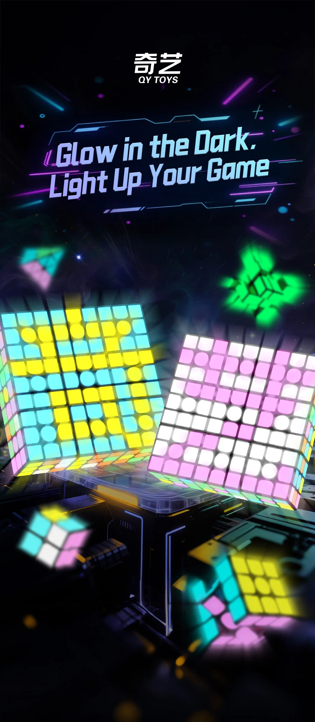 QiYi 3x3 (Glow in the Dark Stickers) - Image 4