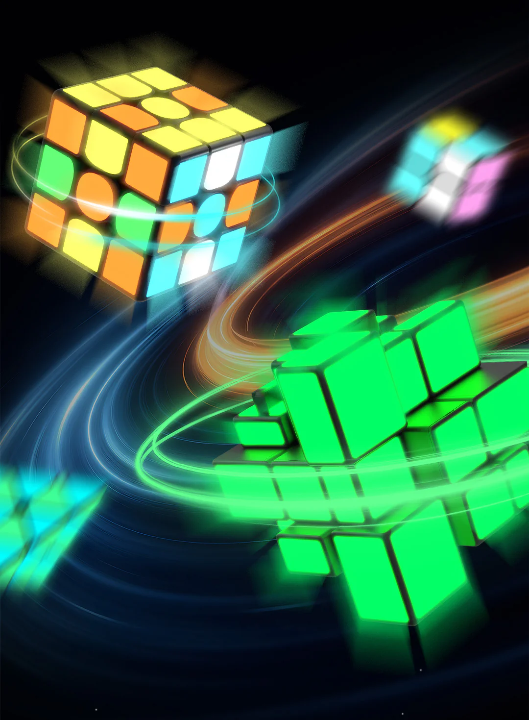 QiYi 3x3 (Glow in the Dark Stickers) - Image 8