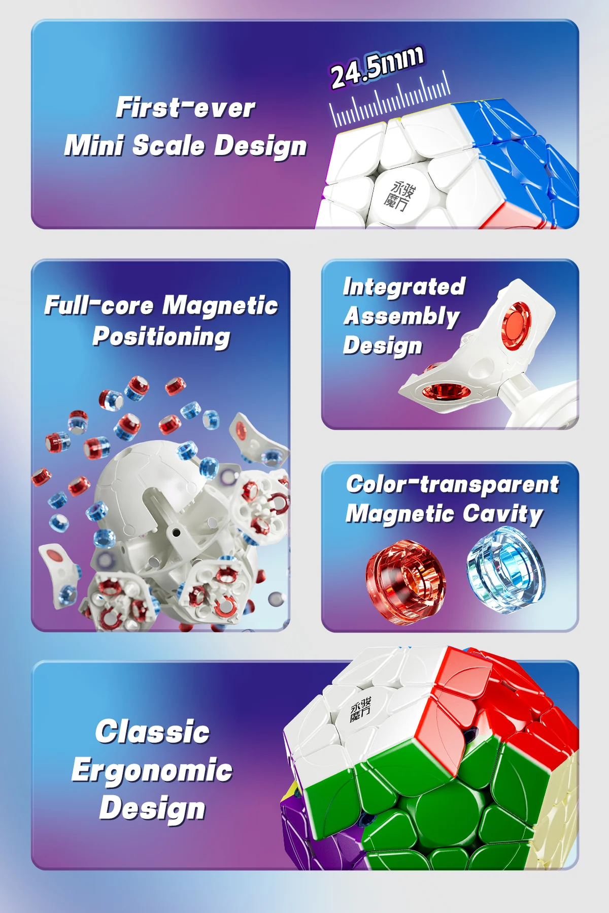 YJ Pocket Mini Megaminx (5.5cm, Magnetic + Ball-Core) - Image 10